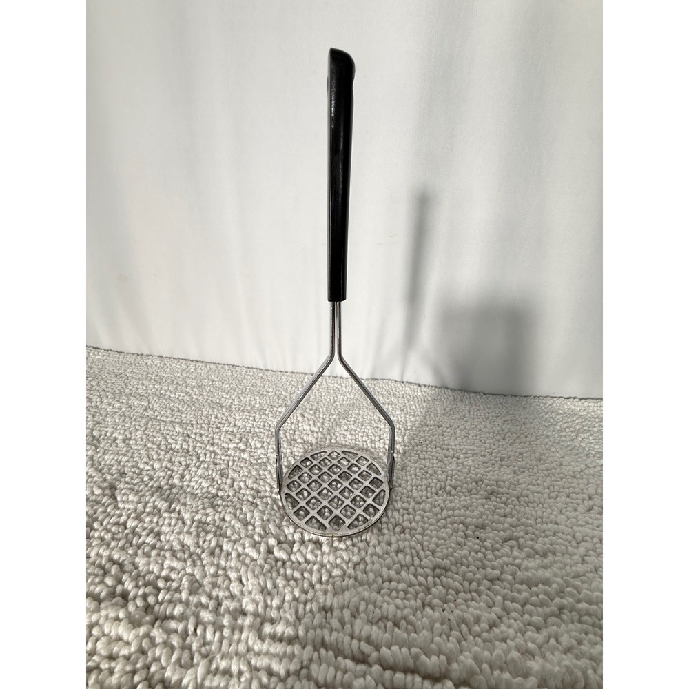 Vintage Potato Masher Metal Black Handle Kitchen Tool Japan